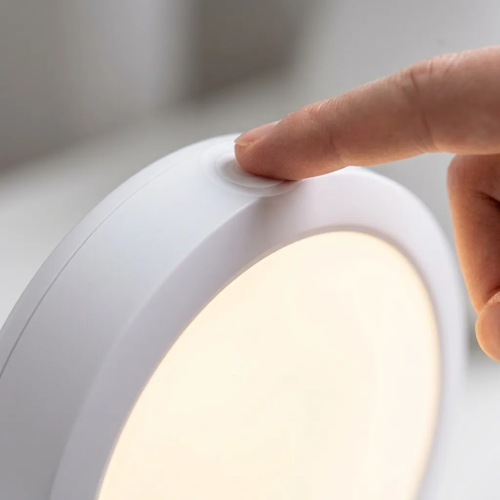 Step 2: Selecting 10,000 LUX full-spectrum mode via touch control